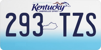 KY license plate 293TZS