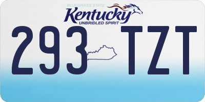 KY license plate 293TZT
