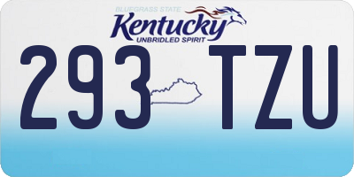 KY license plate 293TZU