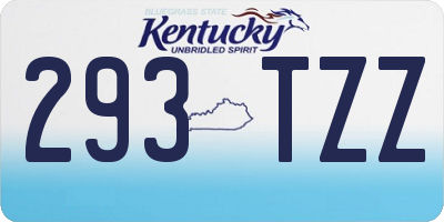 KY license plate 293TZZ