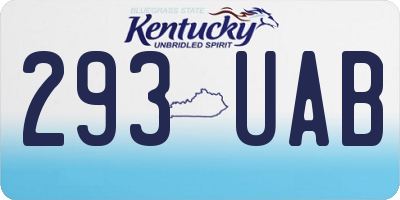 KY license plate 293UAB