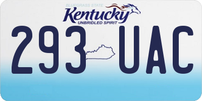 KY license plate 293UAC