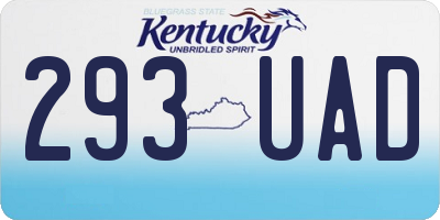 KY license plate 293UAD