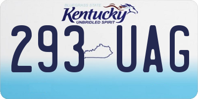 KY license plate 293UAG