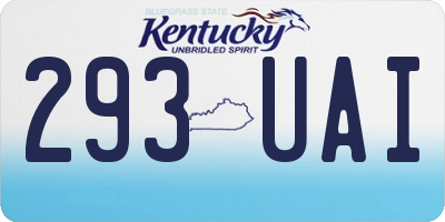 KY license plate 293UAI