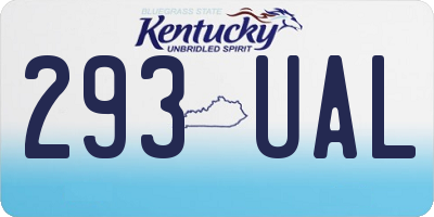 KY license plate 293UAL