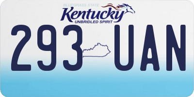 KY license plate 293UAN