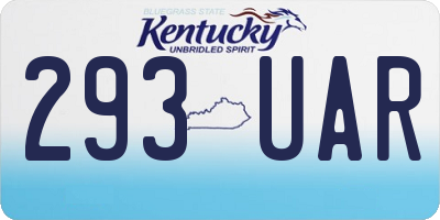 KY license plate 293UAR