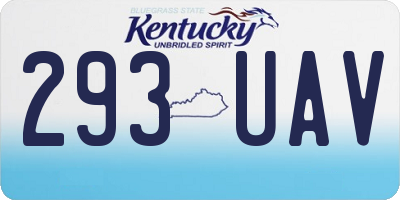 KY license plate 293UAV