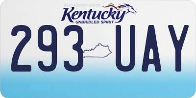 KY license plate 293UAY