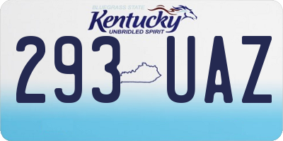 KY license plate 293UAZ