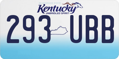 KY license plate 293UBB