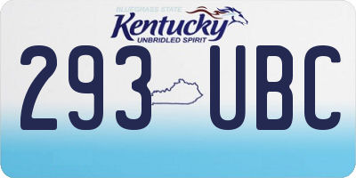 KY license plate 293UBC