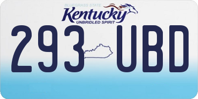 KY license plate 293UBD