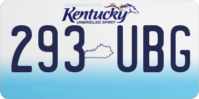 KY license plate 293UBG