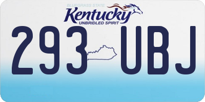 KY license plate 293UBJ