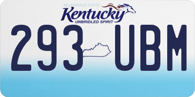 KY license plate 293UBM