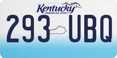 KY license plate 293UBQ