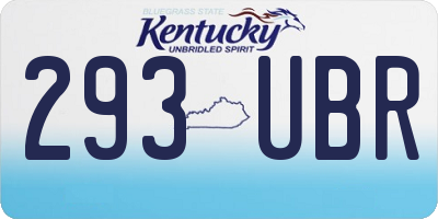 KY license plate 293UBR