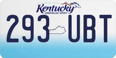 KY license plate 293UBT