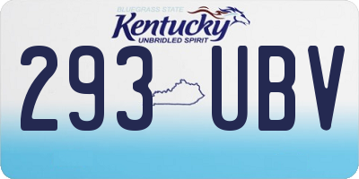 KY license plate 293UBV