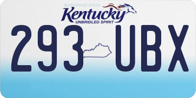 KY license plate 293UBX