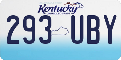 KY license plate 293UBY