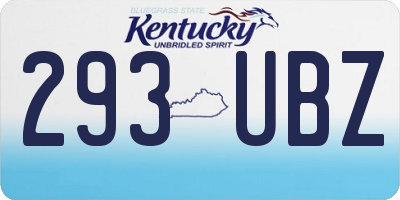 KY license plate 293UBZ