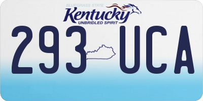 KY license plate 293UCA