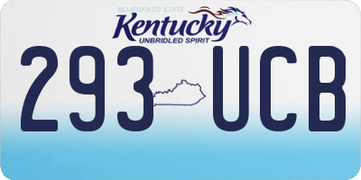 KY license plate 293UCB