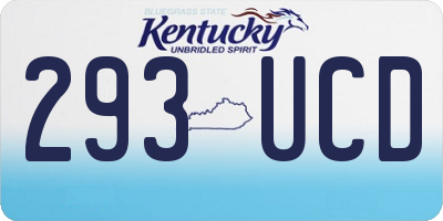 KY license plate 293UCD