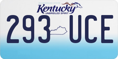 KY license plate 293UCE