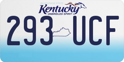 KY license plate 293UCF