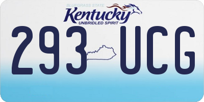 KY license plate 293UCG