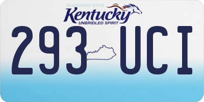 KY license plate 293UCI