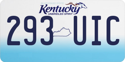 KY license plate 293UIC