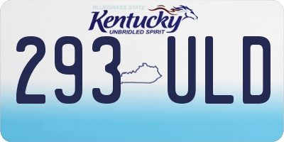 KY license plate 293ULD