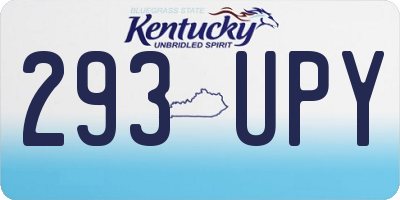 KY license plate 293UPY