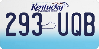 KY license plate 293UQB