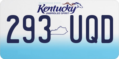 KY license plate 293UQD