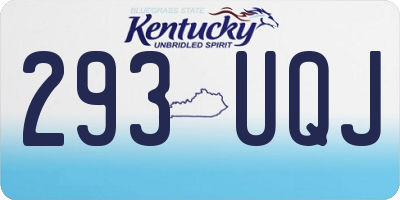 KY license plate 293UQJ