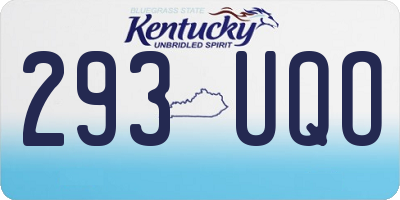 KY license plate 293UQO