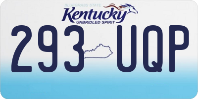 KY license plate 293UQP