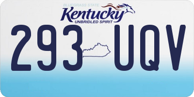 KY license plate 293UQV