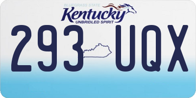 KY license plate 293UQX