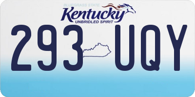 KY license plate 293UQY
