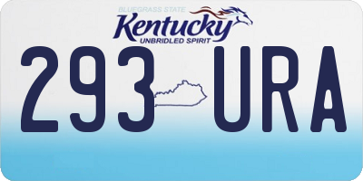 KY license plate 293URA