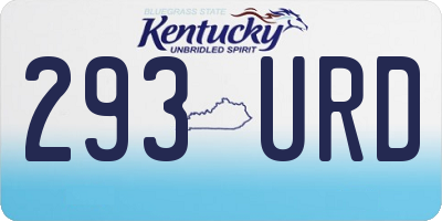 KY license plate 293URD