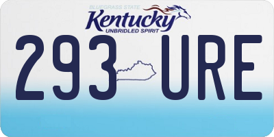 KY license plate 293URE