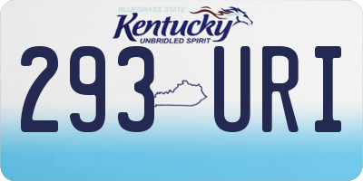 KY license plate 293URI